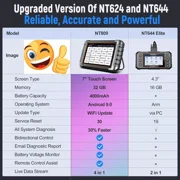 FOXWELL NT809 Car Diagnostic Scan Tool OBD2 Scanner Bi-Directional & Active Test Full System Code Reader with 30+ Maintenances 3-Year Update