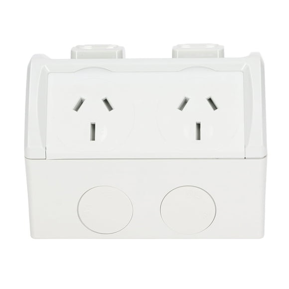 HLONK Waterproof Socket 3 Hole Power Outlet Receptacle AU Standard 220V 15A for Outdoor