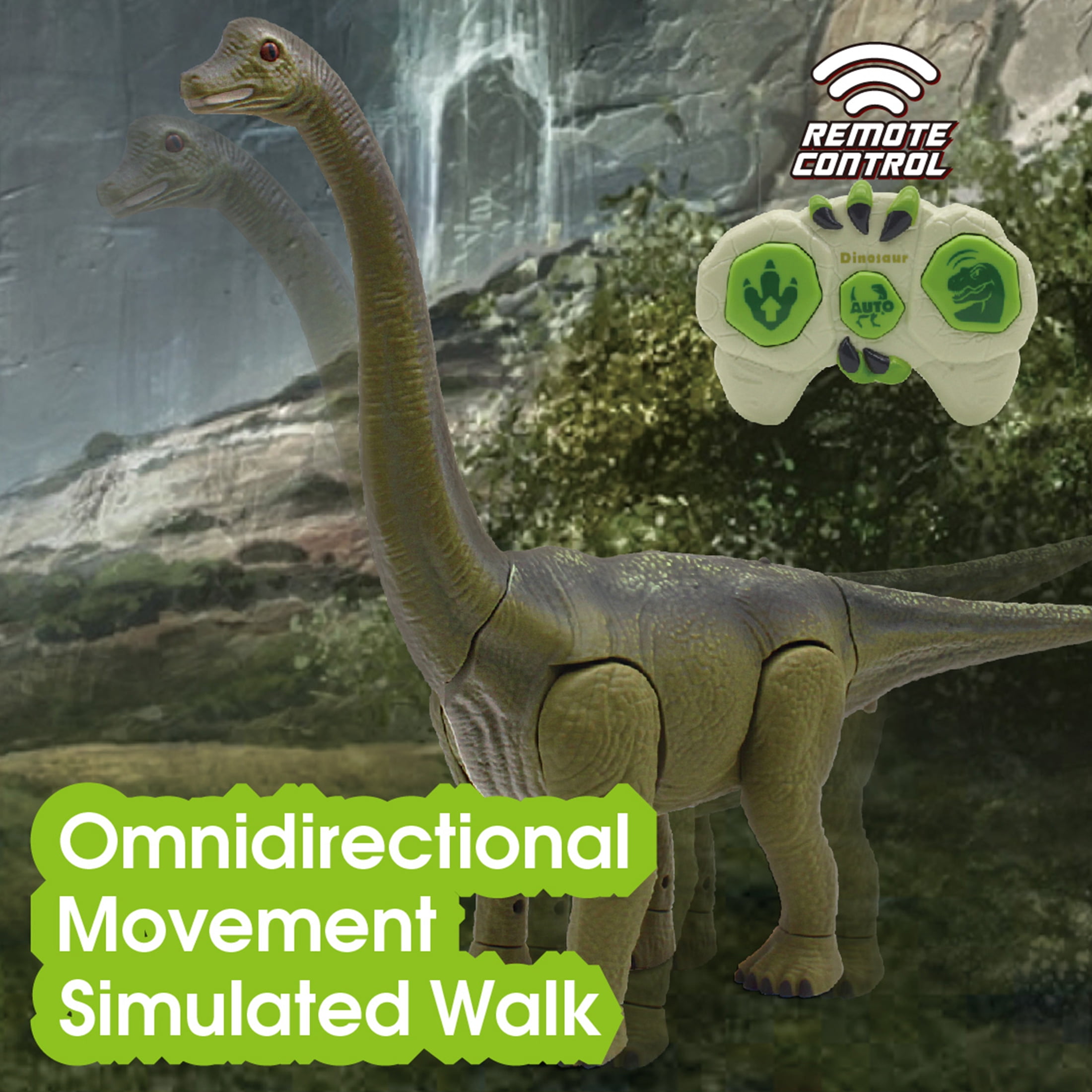KOPPOP Infrared Remote Control Brachiosaurus, Long Neck Dinosaur with Smooth Walking Motion & Easy Operation Educational Animal Model