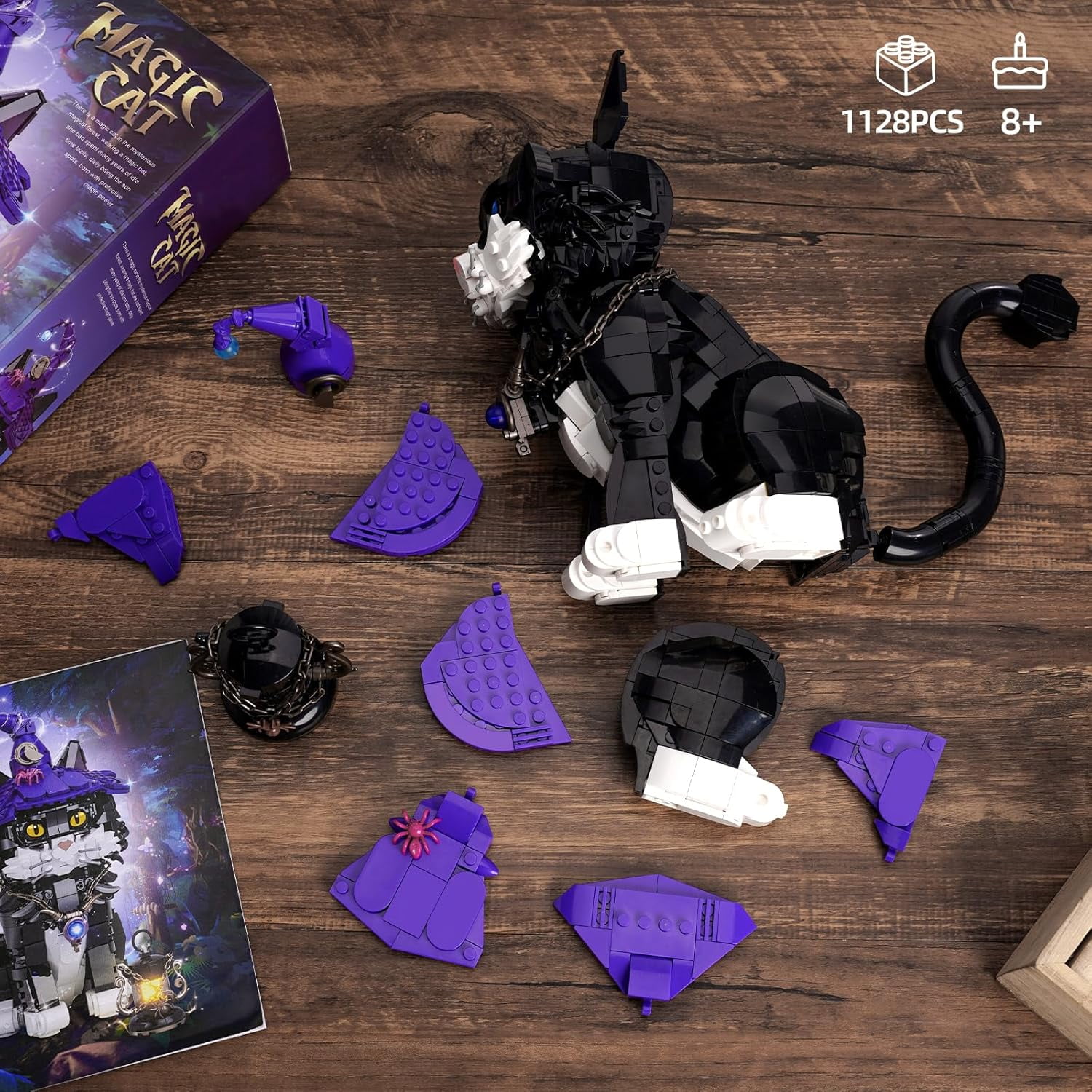 Ideas Harry Magic Cat Animal Building Set, Compatible with Lego Adults Collectible MOC Cat Model STEM Potter Toy for Home Decor