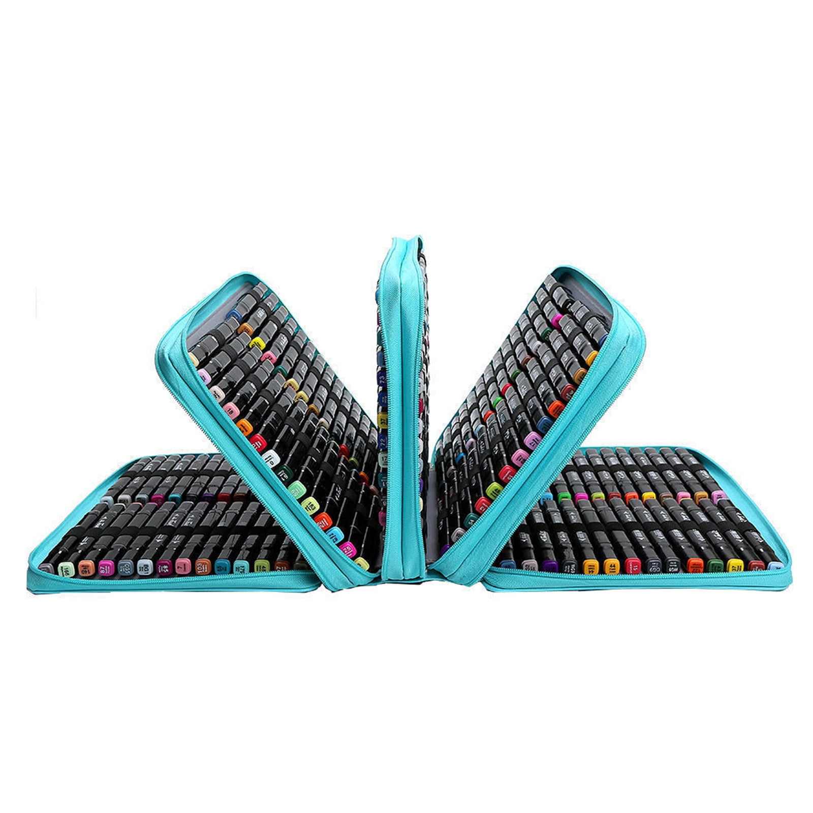 168/224 Slot Markers Organizers Carrying Bag with Shoulder Strap Multifunctional High Capacity Multilayer Marker Case