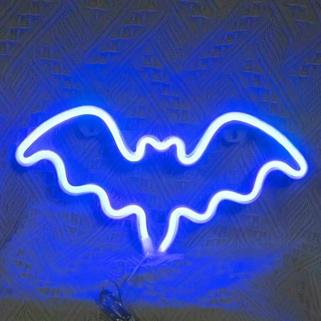 

Jongmart LED Neon Bat Lights Christmas Night Lights Battery Operated for Bedroom Bar Wall