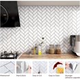 thumbnail image 2 of FunStick White Herringbone Peel and Stick Backsplash for Kitchen 12"x12" Peel and Stick Tile Stickers Self Adhesive Stick on Backsplash Wall Tiles for Kitchen Bathroom Shower RV Waterproof 5 Sheets, 2 of 7