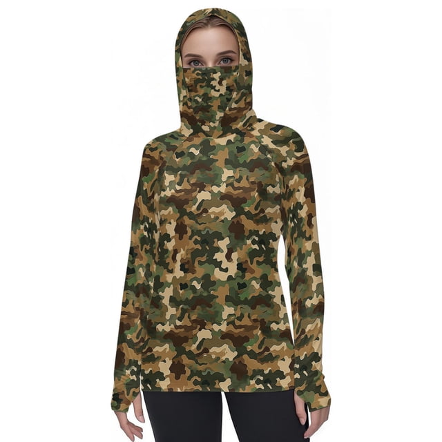 Masques pour Femmes - Vêtements de Protection Solaire Camouflage à Capuche - Usage Décontracté, Extérieur
