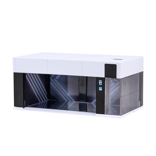 Vitrina de maquetas de coches a escala 1/64, minigaraje para vehículos, escenario iluminado, simulación de coches fundidos a presión para colecciones Blanco