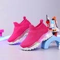 thumbnail image 2 of Toddler Light up Shoes Boys Led Sneaker Breathable Children First Walking Comfortable Athletic Casual Mesh Shoes Hot Pink Size 7 Toddler, 2 of 5