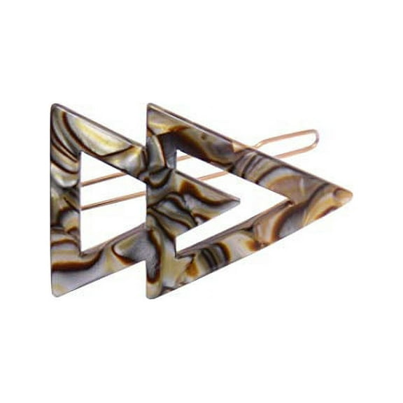 French Amie Pyramid Small Tokyo & Onyx Handmade Snap on Hair Pin Clips Barrette