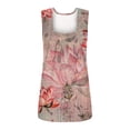 thumbnail image 5 of Wycnly Tank Tops for Women Lightweight Loose Fit Pleated Swing Tunic Tops Summer Floral Print Square Neck Sleeveless Shirts Fashion Blouses Pink XL, 5 of 5