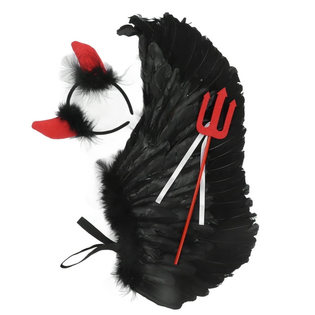 Darkness Angel Wing Set Halloween Devil Angel Wing Set Adult Angel Wing Set Devil Costume Cosplay 3 Pack Devil Angel Wing Set Handcrafted Lightweight Adult Angel Wing Set For