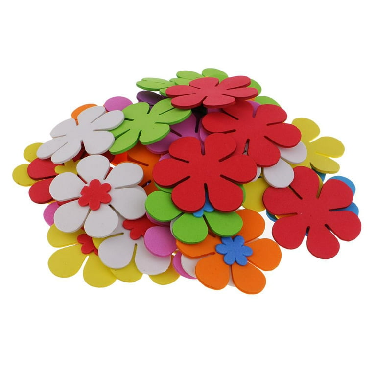 40 Pieces Colorful Lovely Flowers Foam Decoration Stickers Kids Embellishments used used Making DIY for Art Crafts Materials - 6, Size: 6 cm