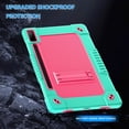 thumbnail image 3 of Hoibon for Lenovo Tab P12 Hybrid Case Lenovo Tab P12 inch 2023 TB370FU Heavy Duty with Kickstand Shoulder Strap Built in Pen Holder Kids Friendly Case for Lenovo Tab P12 12.7" (GreenPink), 3 of 6