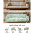 thumbnail image 3 of Green Botanical Sofa Covers for 3 Cushion Couch,Washable Sectional & L Shape Couch Covers for Dog/Cat/Kid,Vintage Spring Retro Flower Floral Herb Non Slip Sofa Slipcover Tassel Futon Cover 71x150, 3 of 8