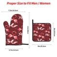thumbnail image 3 of LAKIMCT Gants de Four et Porte-Casseroles Flamants Roses Tropicaux Rouges Antidérapants Résistants à la Chaleur pour Cuisine Pâtisserie Cuisson Barbecue, Ensemble de 4 Pcs, 3 of 9