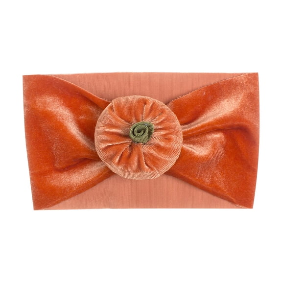 Binhe Baby Girls Headband Halloween Pumpkin Printed Hairbands Bow Knotted Headwrap for Golden Velvet to Soft and Comfortable with Wear with Sequins the Easter