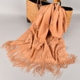 thumbnail image 4 of SWSMCLT Women's Lace Fringe Wrap Scarf for Evening Dresses Satin Shawl and Wraps Pashmina Wedding Bridal Party Elegant Soft Scarves Khaki One Size, 4 of 4