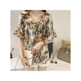 thumbnail image 2 of Lavaport Plus Size Women Boho Floral Printed Loose Chiffon Blouse Casual Tops, 2 of 4