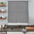thumbnail image 5 of Vintage Dark Gray Sheer Curtains 45 Inches Long, Farmhouse Retro Solid Color Linen Texture Light Filering Curtains, Breathable Simi Curtain Privacy Drapes for Kitchen Bathroom Small Window Treatment, 5 of 9