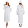 thumbnail image 3 of Hansber Women's Victorian Nightgown Long Sleeve Lace Ruffles Sleep Dress Pajama Set with Sleeping Cap Ivory 3XL, 3 of 4