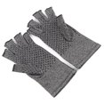 thumbnail image 3 of Guantes de compresión para artritis 1 par de terapia antideslizante medio dedo (M gris), 3 of 9