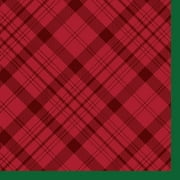 Walmart Christmas Red Plaid Luncheon Napkin, 2 Ply