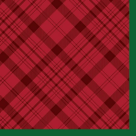 Walmart Christmas Red Plaid Luncheon Napkin, 2 Ply