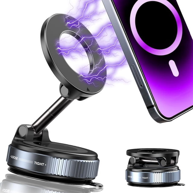 Soporte magnético para teléfono de coche rápido aspiradora mejorada de 360°