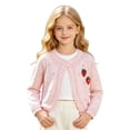 thumbnail image 2 of Girls Knit Cardigans Long Sleeve Solid Color Tops Lightweight Shawl Sweater Air Conditioner Cover Up for Kids Size 3-4Y, 2 of 4