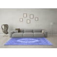 thumbnail image 3 of Ahgly Company Machine Washable Indoor Rectangle Medallion Blue Traditional Area Rugs, 7' x 10', 3 of 4