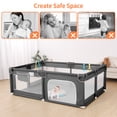 thumbnail image 4 of Baby Playpen, Extra Large Baby Playard, Baby Safety Play Yard for Infants Toddlers, Gray, 4 of 6