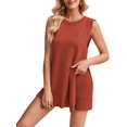 thumbnail image 3 of Jaimenalin Women'S Summer Sleeveless Casual Sweater Fit Tunic Tops and Shorts 2 Piece Beach Vacation Outfits Red XL, 3 of 8