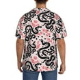 thumbnail image 3 of Pofeuu Black Snake Print Mens Casual Short Sleeve Shirts Beach Summer Spread Collar Pocket Tops Men's Casual Short-sleeved Shirt-Large, 3 of 5