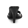 thumbnail image 3 of BLISSFUL STEP Women's Rhines Decor Stiletto High Heel Mule Sandals Black 11, 3 of 8
