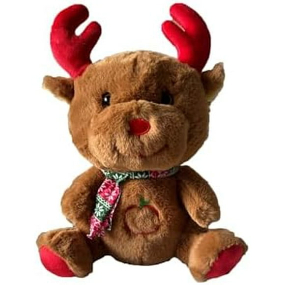 Christmas Sounding Rudolph The Red Nose Reindeer Soothing Sleep Plush Toy, Soft Material Children's Breathing Sleep Companion Doll (Brown) Brown Brown