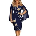 thumbnail image 2 of Robe d'Été pour Femmes 2024 Mode Grande Taille Décontractée Col Rond Manches Courtes Imprimée Fermeture Éclair Boutons Robes Rabais de 50 % Liquidation!, 2 of 6