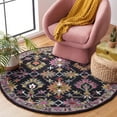 thumbnail image 2 of SAFAVIEH Aspen Kiro Tribal Area Rug, Black/Pink, 5' x 5' Round, 2 of 8