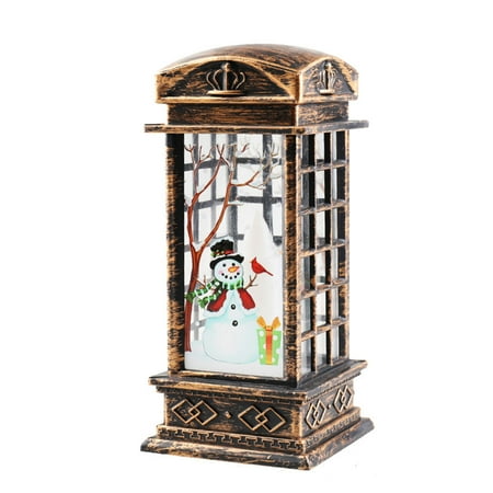 

Topaty Christmas Wind Lamp Vintage Phone Booth Night Light for Decor