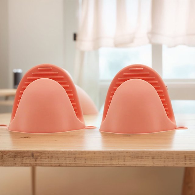 1 par de miniguantes para horno guantes de silicona resistentes al calor para horno manoplas de cocina pellizco