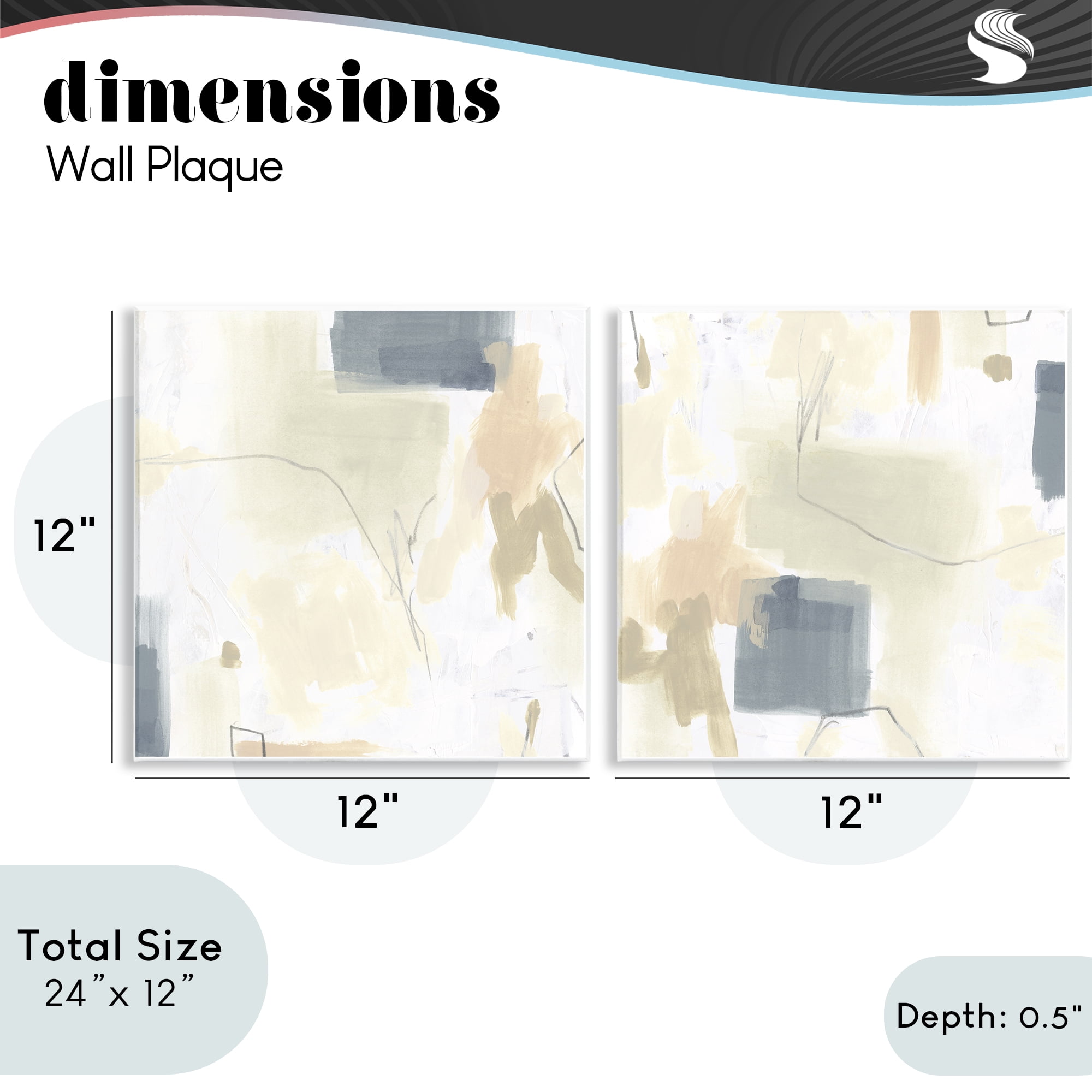 Stupell Industries Muted Plaster Line 2 Piece Wall Plaque Art Set, design by June Erica Vess