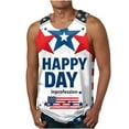 thumbnail image 2 of WREESH 4th of July Shirts Men's Printed Crew Neck Tank Top Summer Casual Fashion Workout Tops Multicolor, 2 of 4