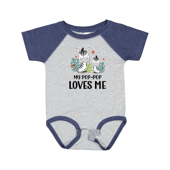Inktastic Zebra My Pop-pop Loves Me Boys or Girls Baby Bodysuit