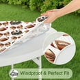 thumbnail image 5 of Football Helmets with Bows Pattern Round Fitted Tablecloth with Elastic Edge,Dining Table Cover Waterproof,Outdoor Round Tablecloth for Camping,Dining,Indoor and Outdoor, 5 of 7