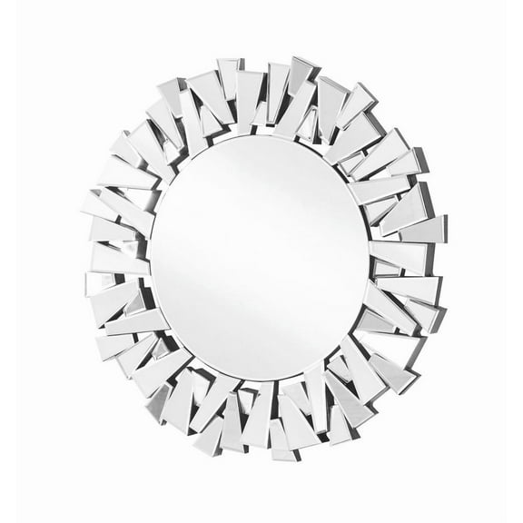 Sparkle 39.5 in. Contemporary Round Mirror in Clear