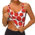 thumbnail image 3 of Fotbe Hand Drawn Tomatoes Sujetador Deportivo Largo sin Aros para Mujer con Almohadillas y Soporte Medio, Transpirable y Absorbente, Camiseta Tipo Chaleco o Tank Top-Medium, 3 of 8