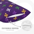 thumbnail image 5 of Daiia Purple Mardi Gras Bedding Waterproof Pillow Protector Zippered Queen – Bed Bug Proof Pillow Encasement-14"x20", 5 of 9