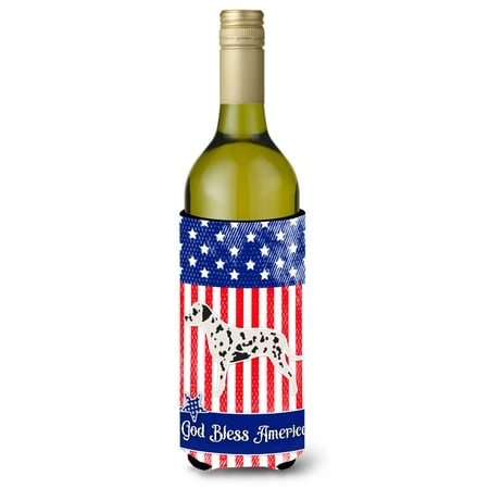 

Carolines Treasures BB3283LITERK USA Patriotic Dalmatian Wine Bottle Beverge Insulator Hugger Wine Bottle multicolor