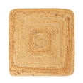 thumbnail image 3 of REDEARTH Cube Pouf Foot Stool Ottoman - Jute Braided Pouffe Poof Accent Sitting Footrest for The Living Room, Bedroom, Nursery, Patio, Lounge & Other Rooms in The Home (16”x16”x16”; Natural Ivory), 3 of 7