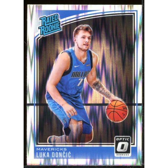 Luka Doncic RR Rookie Card 2018-19 Donruss Optic Shock #177 Black Line