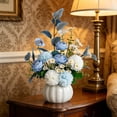 thumbnail image 6 of BiFandian Nordic Style Artificial Potted Flower, Faux Floral Arrangement in Ceramic Vase Planter, Lifelike Home Centerpiece Accent for Living Room Dining Table Shelf Decoration, 6 of 6