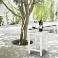 thumbnail image 4 of IVV Square Side Table, 14-Inch HDPE Outdoor Weather Resistant End Table for Patio, Backyard, Pool, Easy Maintenance (White), 4 of 8