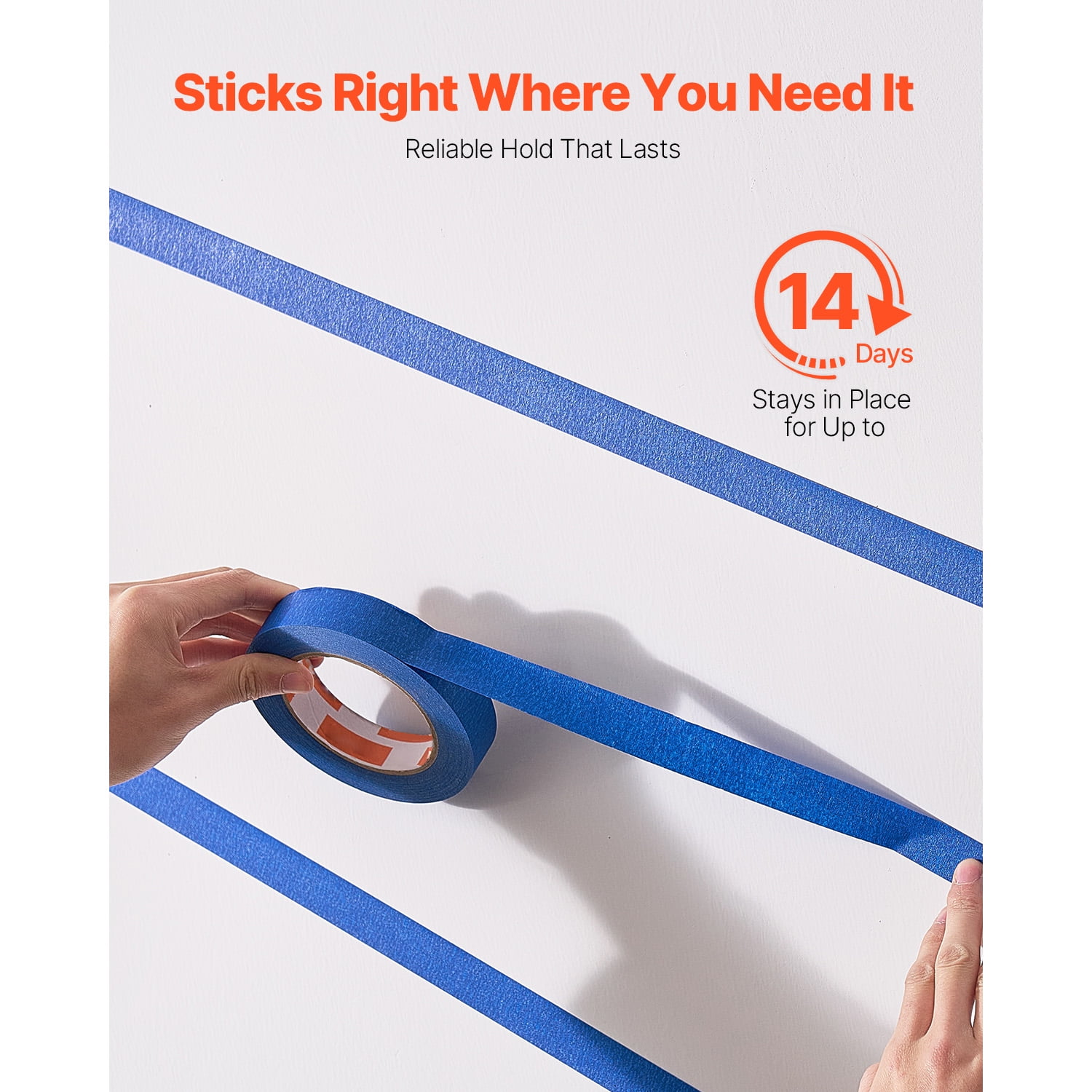 KFFKFF Artist's Adhesive Strip, Width of 1 Inch (0.94 In x 60 Yds), Pack of 6, Azure Adhesive Strip for Paint Jobs, Border, Trim, Ceiling, Surface Protection Tape with Easy Removal